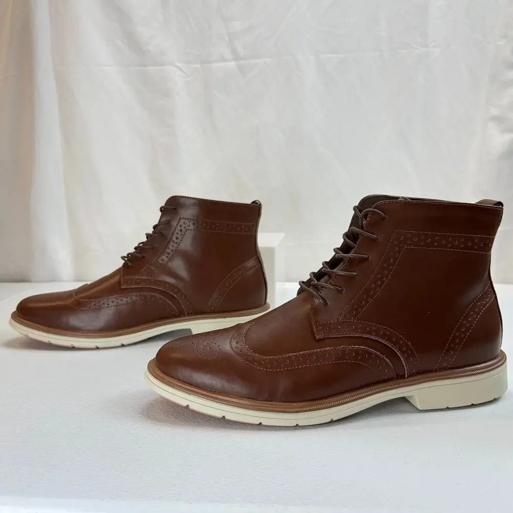Orthocomfoot Men’s Brown Leather Oxford Ankle Boots size 45 (US 11)